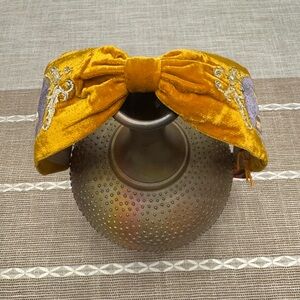 Powder Embroidered Velvet Regal Hare Headband